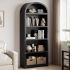 5-Shelf Arched Farmhouse Bookcase, 71.65" Tall Wooden Bookshelves for Home Office, Living Room Display & Storage Rack - 3 of 4