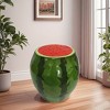 Vynxaria 13.4" Oversized Watermelon Fruit Stool, Resin Multi-Purpose Stool/Side Table/Plant Stand - Indoor Outdoor Home Garden Decor - 4 of 4