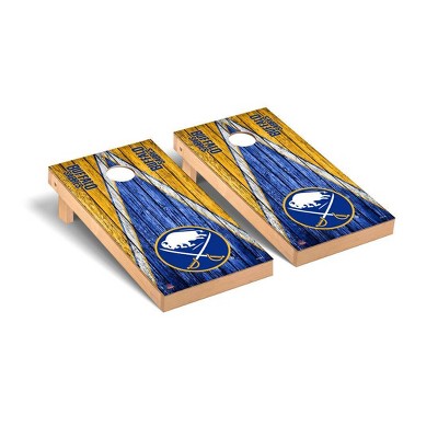 NHL Buffalo Sabres Premium Cornhole Board Weathered Triangle Version