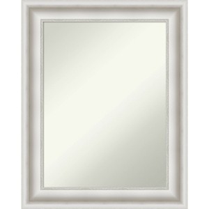 24" x 30" Non-Beveled Parlor White Bathroom Wall Mirror - Amanti Art: Modern Vanity, Includes Mounting Hardware - 1 of 4