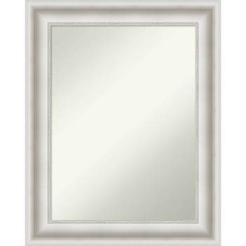 24" x 30" Non-Beveled Parlor White Bathroom Wall Mirror - Amanti Art