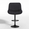 Modern Bar Stools Set of 2, Faux Leather Upholstered Swivel Counter Stools with Back, Adjustable from 21.2” to 29.6" for Kitchen Island, Bar - 4 of 4