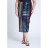 ELOQUII Women's Plus Size Rainbow Striped Sequin Midi Skirt - 3 of 4