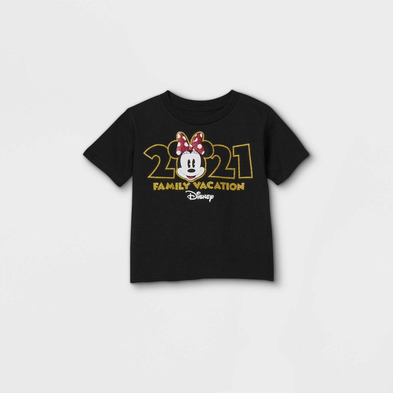 Toddler Girls' Disney Minnie Mouse 'Family Vacation 2021' Short Sleeve Graphic T-Shirt - Black, 1 of 3