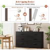 Jojoka 6 Drawer Double Dresser,47" Large Storage Space Organizer Cabinet with Metal Handle for Living Room - 3 of 4