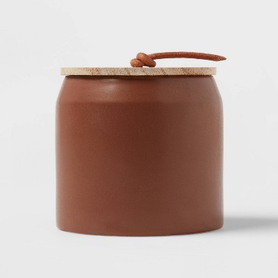 12oz Lidded Ceramic Wooden Wick Rustic Woodlands Candle - Threshold™