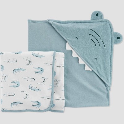 Carter's Just One You® Baby Boys' Gator Bath Towel - Blue