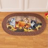 Collections Etc Harvest Cats Autumn Floral Braided Accent Rug - 2 of 3