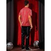 INSPIRE CHIC Men's V-Neck Short Sleeve Party Sheer Glitter T-Shirt - 3 of 4