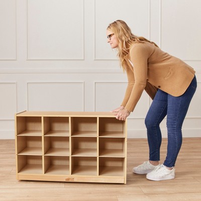 ECR4Kids ECR4Kids 12 Cubby Mobile Tray Storage Cabinet, 3x4, Classroom Furniture