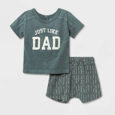 Image of Grayson Mini Baby Boys' 2pc 'Dad' Top & Bottom Set - Blue Newborn