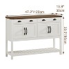 GDFStudio Nicolas 47.2'' Farmhouse Storage Cabinet with 4 Doors, 2 Drawers and Slatted Lower Shelf - 3 of 4