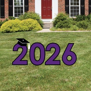 Big Dot of Happiness Purple 2026 Graduation Party Yard Signs - Outdoor Lawn Decorations - 2026 - 1 of 4