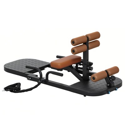 Soozier Foldable Sissy Squat Machine, Multipurpose Hip Thrust Machine with Push Up Stand