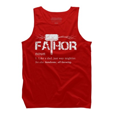 Men's Design By Humans Viking Mightier Hero Fa-Thor Dad By EijhaBuddha Tank Top
