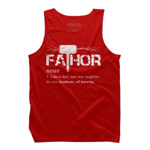 Men's Design By Humans Viking Mightier Hero Fa-Thor Dad By EijhaBuddha Tank Top - 1 of 2