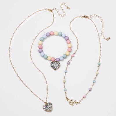 Girls' 3pk Birthday Necklace Set - Cat & Jack™