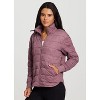 RBX Active Women's Ultra Lightweight Soft Knit Quilted Mock Neck Jacket with Pockets - 3 of 4