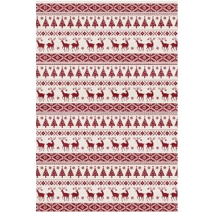 Acekool Christmas Area Rug Christmas Tree and Deer Machine Washable Indoor Carpet Rug Non Slip Accent Rug for Kitchen Living Room - 1 of 4