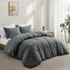 Peace Nest Linen Cotton Blend Duvet Cover Set, Durable, Breathable & Moisture-Wicking, 3 Piece Bedding Set with Pillow Shams - 2 of 4