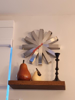 Ribbon Wood Wall Clock Steel - Umbra : Target