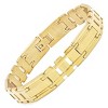 Steeltime Men's 18k gold plated stainless steel link bracelet - 3 of 4