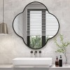 Beautyolove 24 in. W x 24 in. H Scalloped Black Aluminum Alloy Framed Wall Mirror Quatrefoil Decorative Wall Mirror - 2 of 4