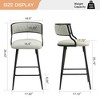 Set of 2 26'' Counter height bar stools PU cover kitchen island counter bar stool with black powder coating base and footrest - 3 of 4