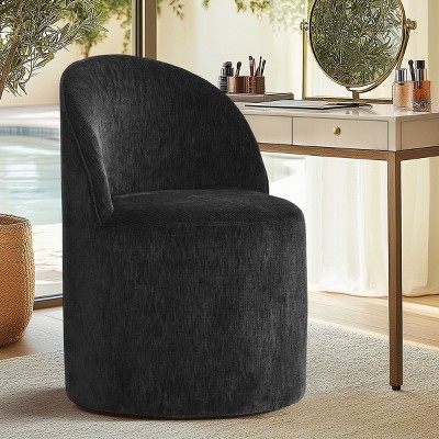 Comfy Accent Chair Armless Chenille Upholstered Accent Chair​ with Castors Rolling Accent Chair Living Room -Tanpinhause