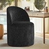 Upholstered Vanity Chair with Casters, Armless Chenille Makeup Chair with Wheels for Bedroom or Dressing Table-Maison Boucle - 2 of 4