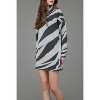 August Sky Women's Zebra Print Turtleneck Long Sleeve Sweater Dress - 3 of 4
