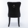 Kumasinova Set of 2 Upholstered Velvet Dining Chairs with High Backrest, Solid Wood Kitchen Chairs with Decorative Rivets, Modern Armless Chairs - 3 of 4