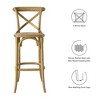 Modway Gear Bar Stool - X-Brace Back Elm Wood and Rattan Seat Industrial Bar Stool with Foot Pins and Rustic Finish - 3 of 4