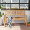 Costway Patio Outdoor Solid Wood Bench Folding Loveseat Chair Park Garden Deck Furniture - 4 of 4