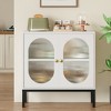 Natural Sideboard Cabinet,Rattan Buffet Storage Cabinet with 2-Tier Storage for Living Room, Dining Room - 2 of 4
