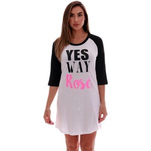 Just Love 100% Cotton Sleep Dress for Women Baseball Sleeve Nightshirt - 1 of 3