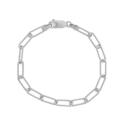 Giorgio Di Vicenza Sterling Silver 5mm Paperclip Chain Bracelet