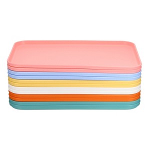 Unique Bargains PP Plastic Reusable Lightweight Durable Construction Serving Tray 12 Pcs - 1 of 4