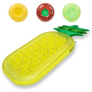 Garvee 72"Giant Pineapple/Avocado Inflatable Pool Floaties with 3 Cup Holders(Two styles sent randomly) - 1 of 4