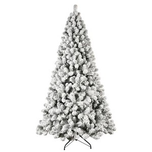 Hrinhom 5ft Flocked Pre-Lit Christmas Tree,Snowy Holiday Decor with Warm White Lights - 1 of 4