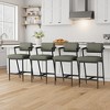Garvee Bar Stools Set of 2, Tall Bar Chairs with Thick Cushion & Thickened Metal Legs, Upholstered Counter Height Bar Stools w/ Backrest and Footrest - 3 of 4