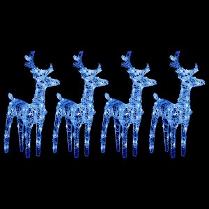 Christmas Reindeers 4 pcs Blue 160 LEDs Acrylic - 1 of 4
