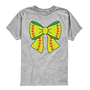 Boys' - Instant Message - Softball Bow Short Sleeve Graphic T-Shirt - 1 of 4