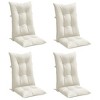 vidaXL Highback Chair Cushions 4 pcs Melange Cream 47.2"x19.7"x2.8" Fabric - 3 of 4