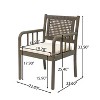 Christopher Knight Home Mara Rustic Outdoor Acacia Wood Rattan Dining Chairs with Cushions (Set of 2) - 3 of 4