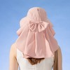 Anna-Kaci Womens Wide Brim Sun Hat UV Protection Flap Design with Back Bow Detail and Adjustable Chin Strap - 2 of 4