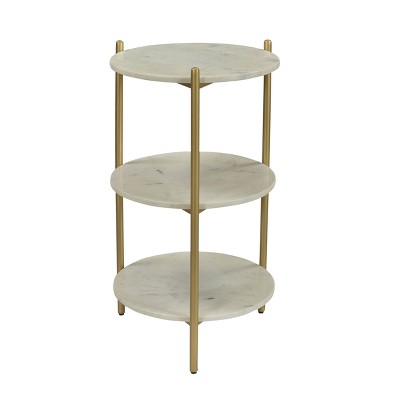 Kent Tier Marble Accent Table White - Treasure Trove Accents