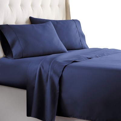 Hc Collection Pillowcase And Sheet Bedding Set 1800 Series, Queen, Navy ...