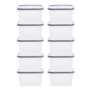 REGALWOVEN Leakproof Plastic Food Container 5.5 x 5.5 x 3.1 Inch 10 Pack - 1 of 4