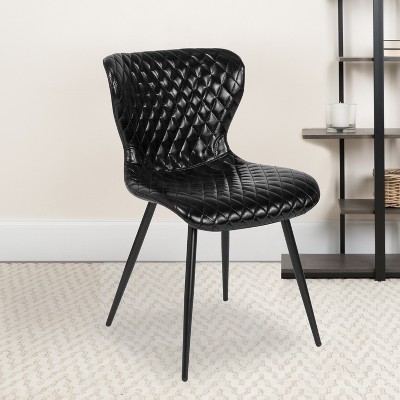 Black Diamond Quilted Metal Side Chair Set